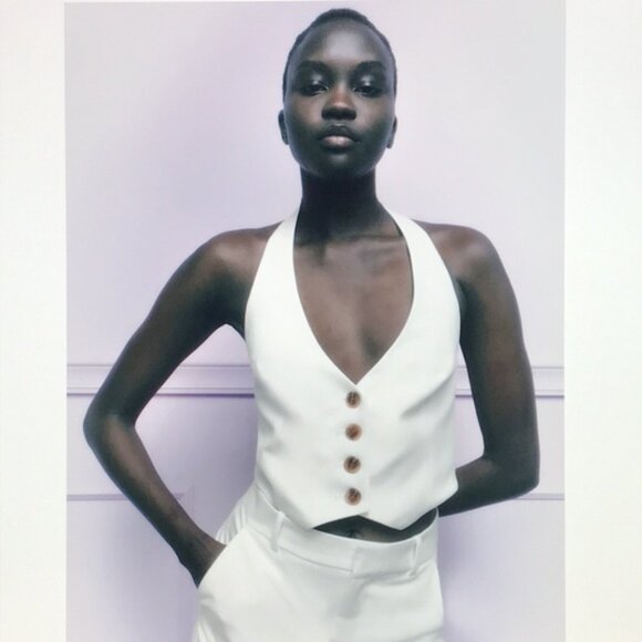ZARA White Vest Waistcoat - Picture 1 of 7